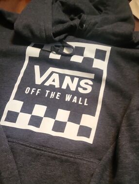 Vans Black Hoodie with White Checkerboard Logo